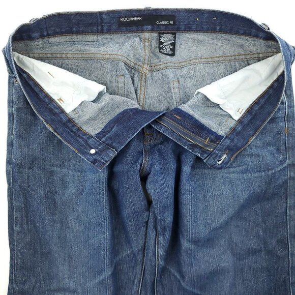 Rocawear Classic Fit Jeans Dark Wash Denim Pants Men's 38x32 - Picture 11 of 12